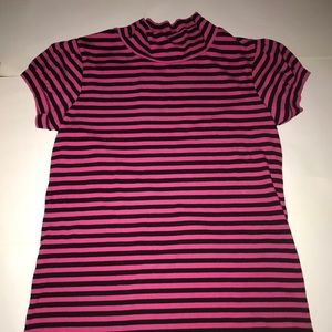 Pink and Black Striped Tee